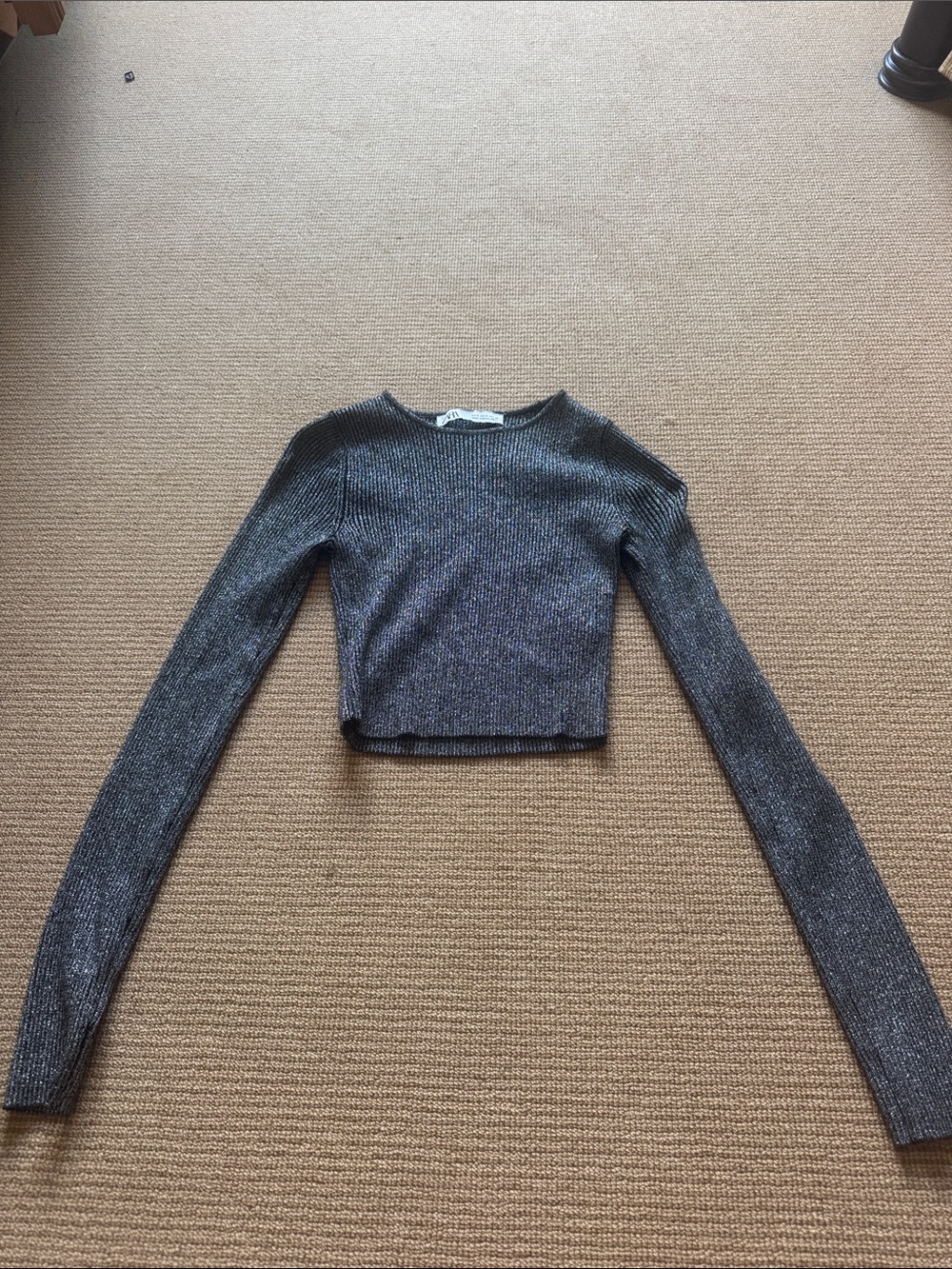 Zara silver cropped sweater